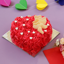 Decorated Red Heart Cake